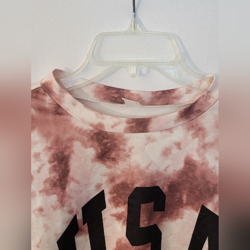 USA Tie Dye Cropped Sweatshirt Size M - Picture 4 of 8